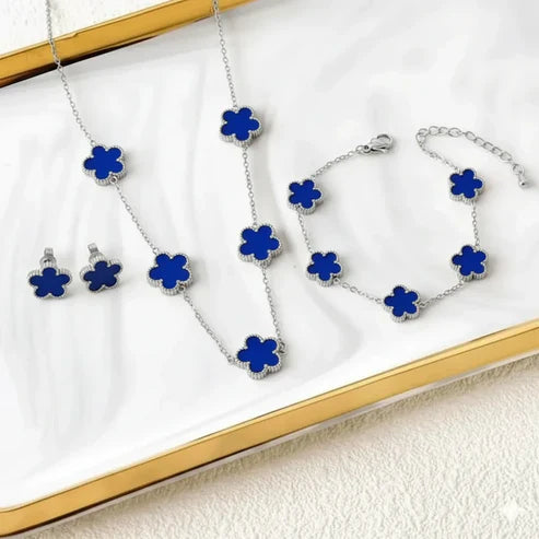 Collier Trèfle Élégance Porte Chance avec Ensemble Assorti